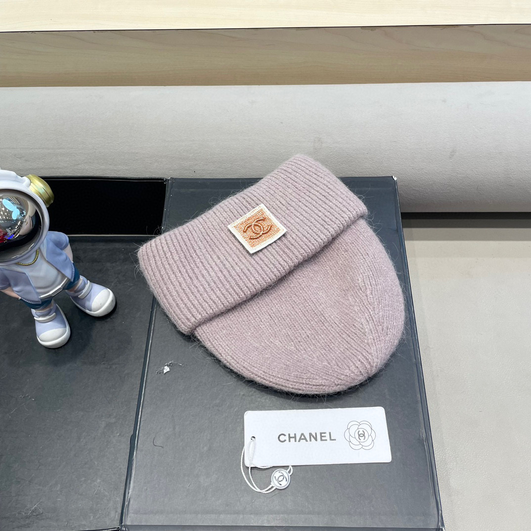 Chanel韩国出口定制~青苹果兔毛针织帽女冬季保暖护耳包头帽薄荷绿冷帽
