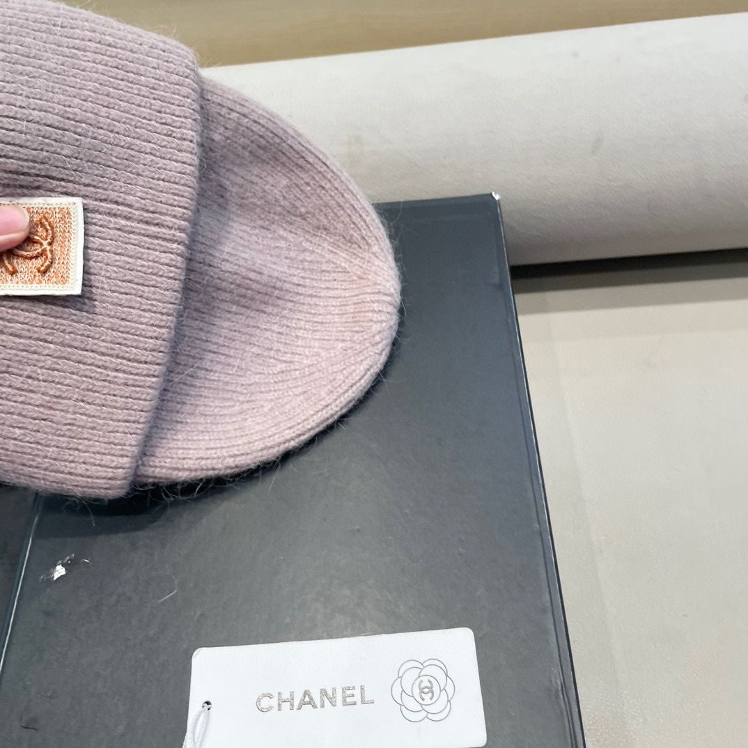 Chanel韩国出口定制~青苹果兔毛针织帽女冬季保暖护耳包头帽薄荷绿冷帽