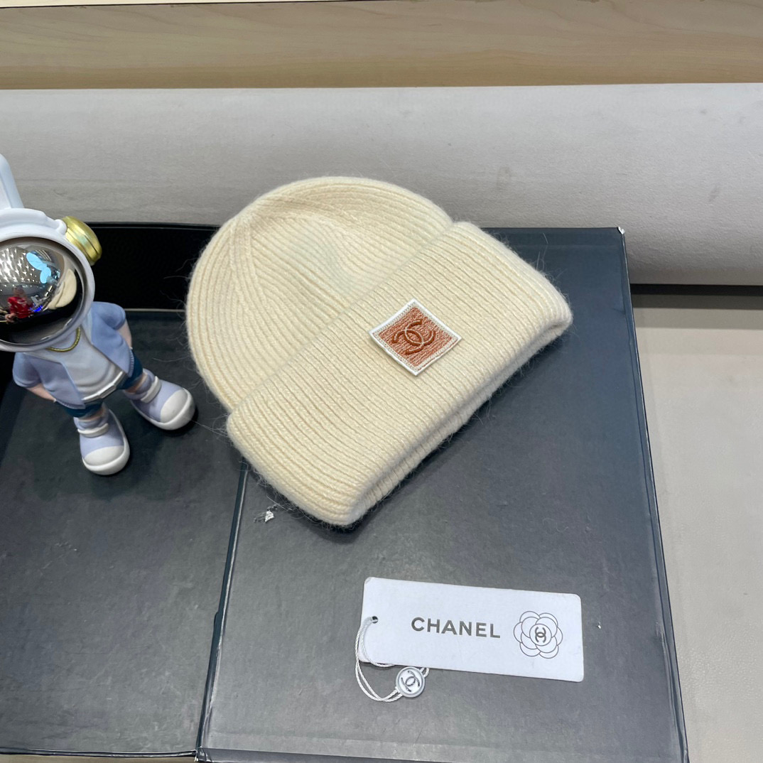 Chanel韩国出口定制~青苹果兔毛针织帽女冬季保暖护耳包头帽薄荷绿冷帽