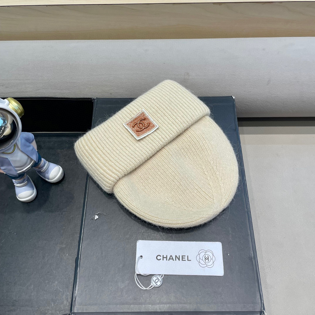 Chanel韩国出口定制~青苹果兔毛针织帽女冬季保暖护耳包头帽薄荷绿冷帽