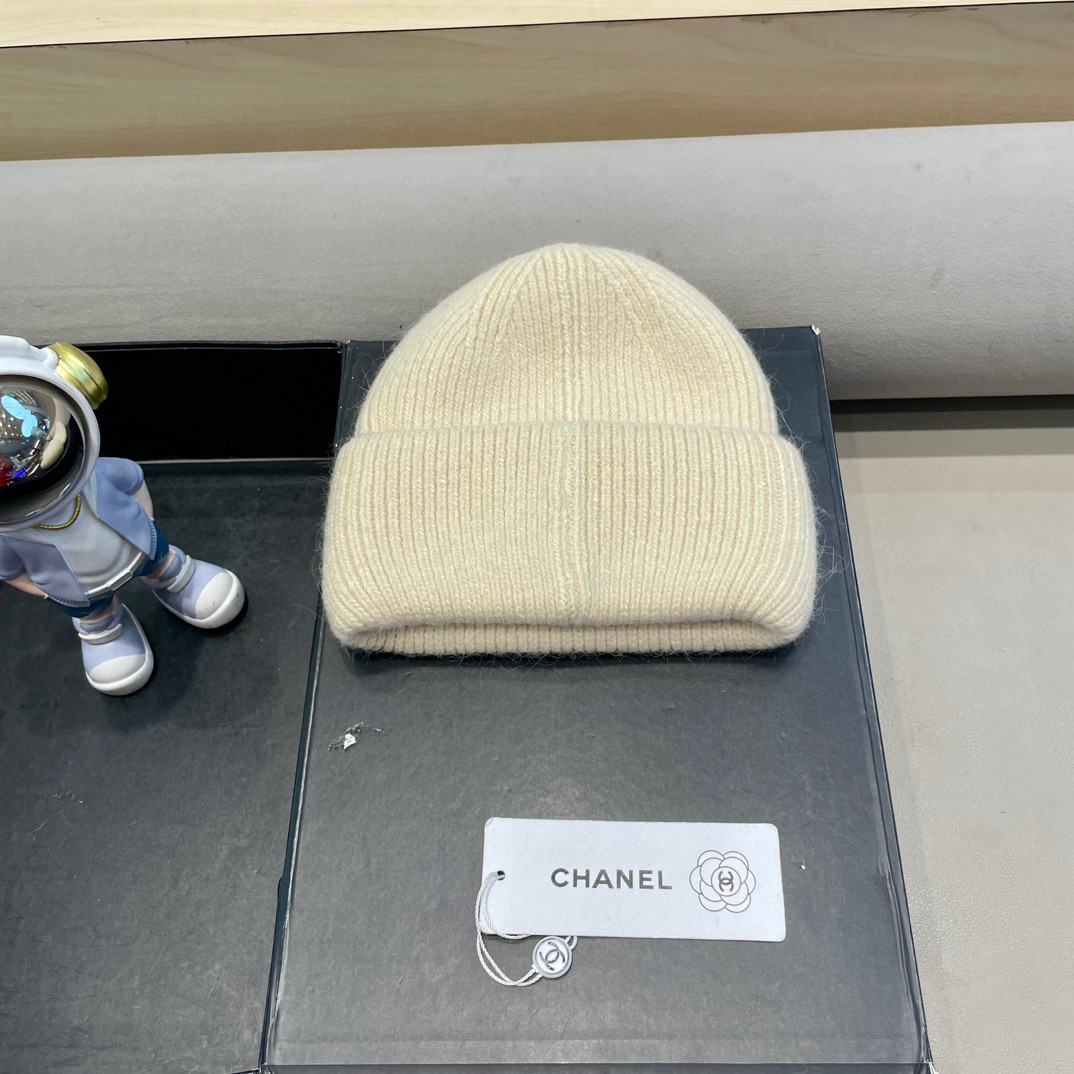 Chanel韩国出口定制~青苹果兔毛针织帽女冬季保暖护耳包头帽薄荷绿冷帽