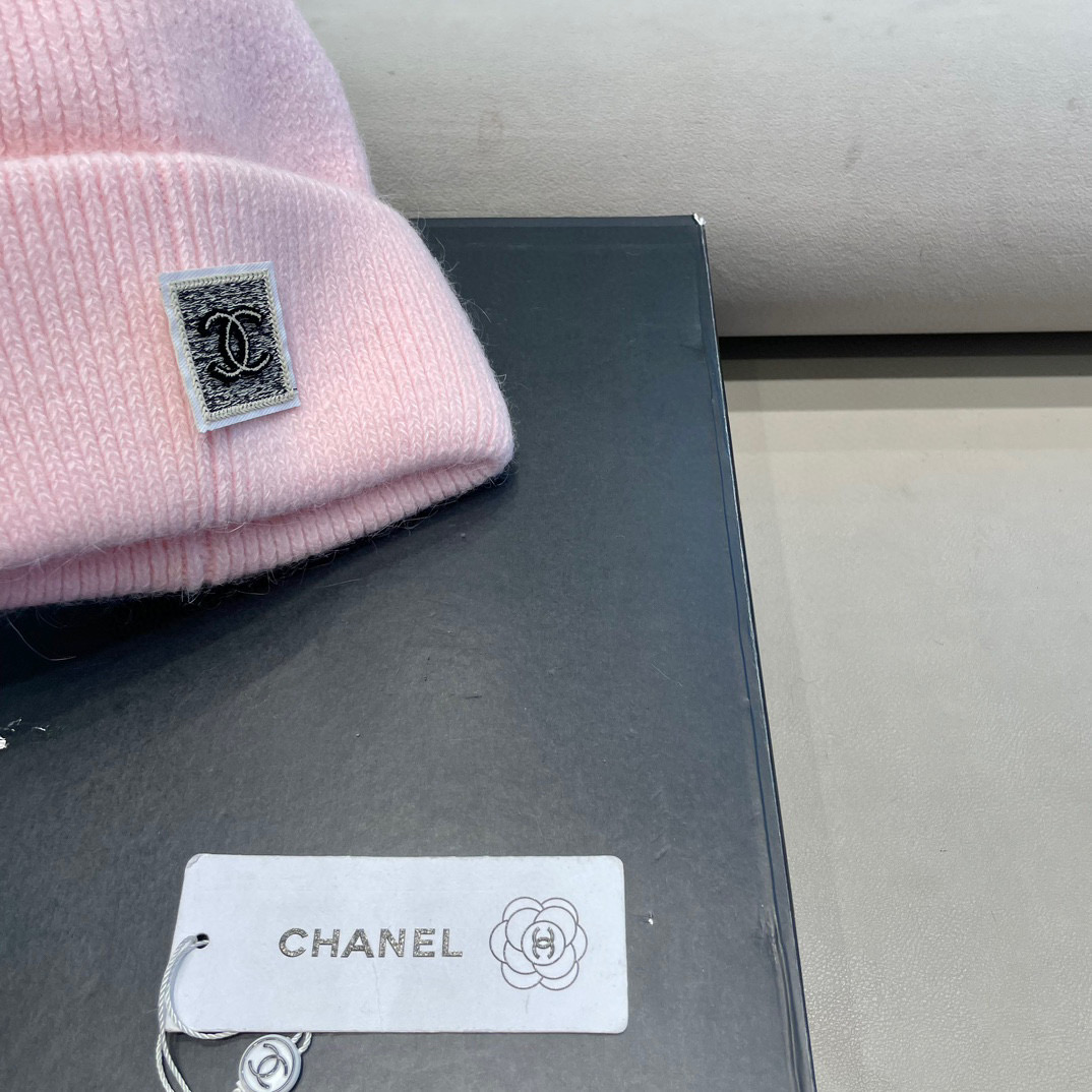 Chanel韩国出口定制~青苹果兔毛针织帽女冬季保暖护耳包头帽薄荷绿冷帽