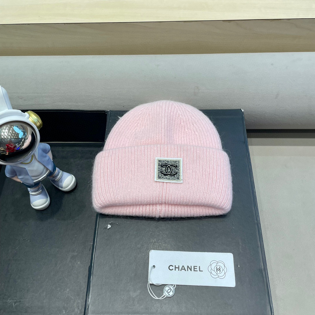Chanel韩国出口定制~青苹果兔毛针织帽女冬季保暖护耳包头帽薄荷绿冷帽