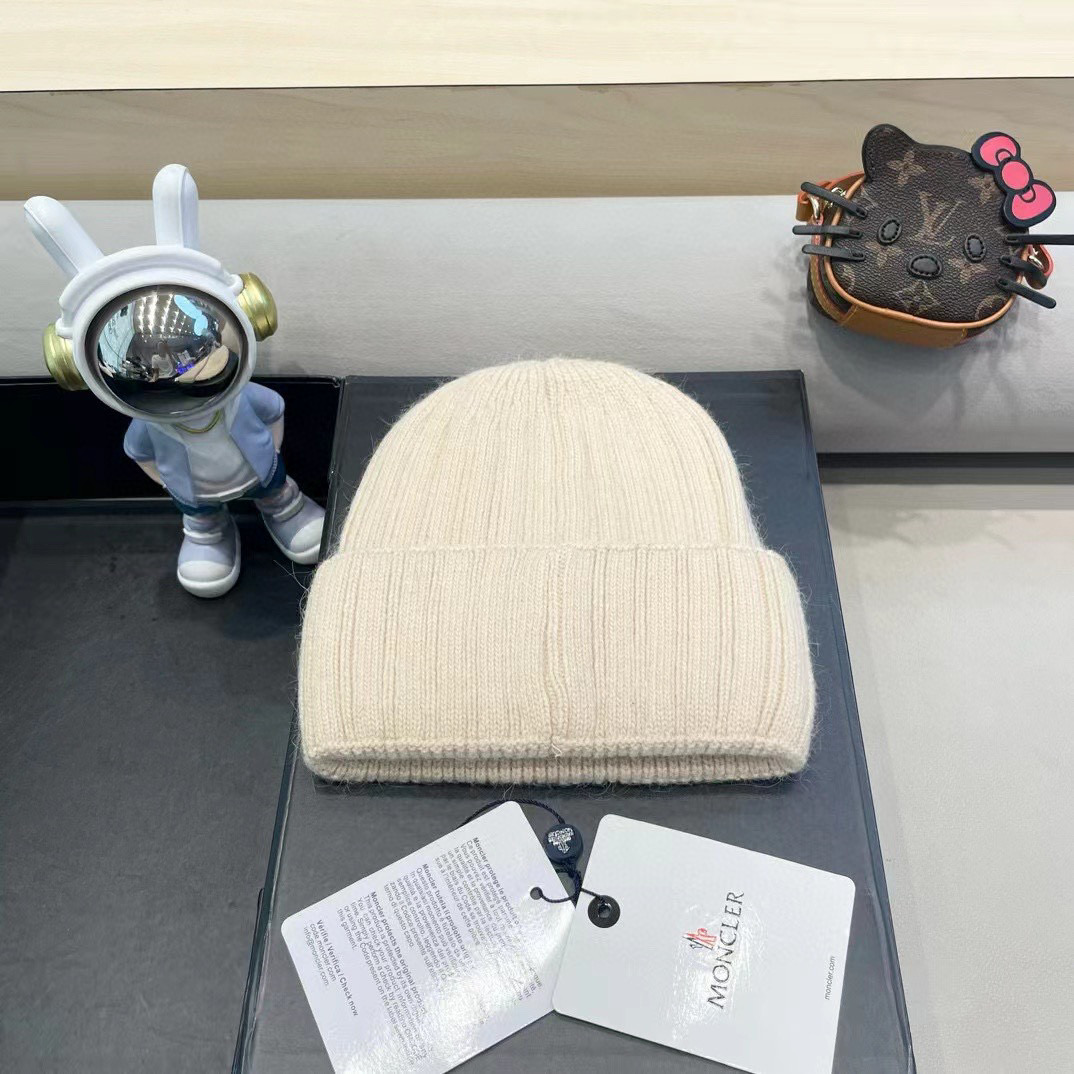 moncler韩国正品进口女秋冬新款时尚毛线帽休闲简约套头帽加厚潮流针织帽