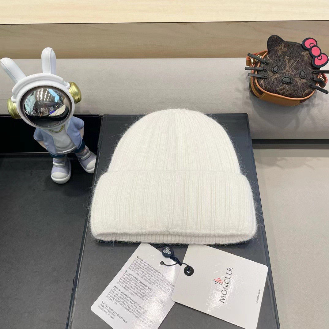 moncler韩国正品进口女秋冬新款时尚毛线帽休闲简约套头帽加厚潮流针织帽