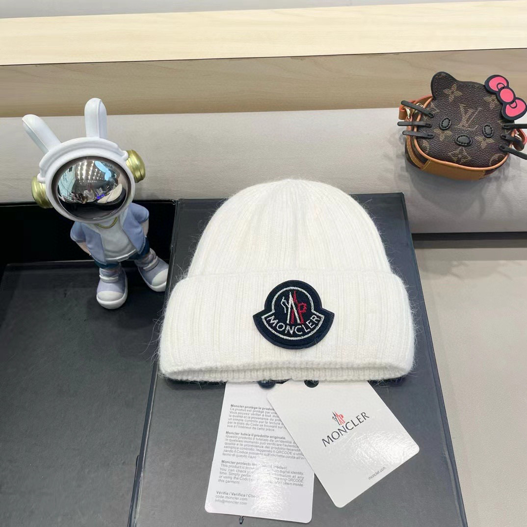 moncler韩国正品进口女秋冬新款时尚毛线帽休闲简约套头帽加厚潮流针织帽