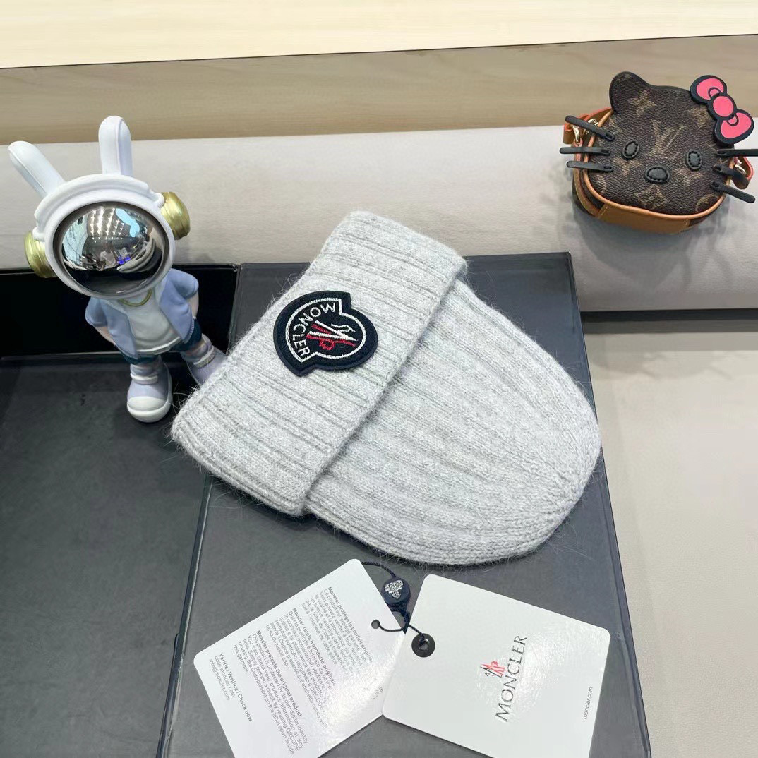 moncler韩国正品进口女秋冬新款时尚毛线帽休闲简约套头帽加厚潮流针织帽