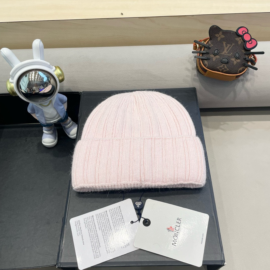 moncler韩国正品进口女秋冬新款时尚毛线帽休闲简约套头帽加厚潮流针织帽