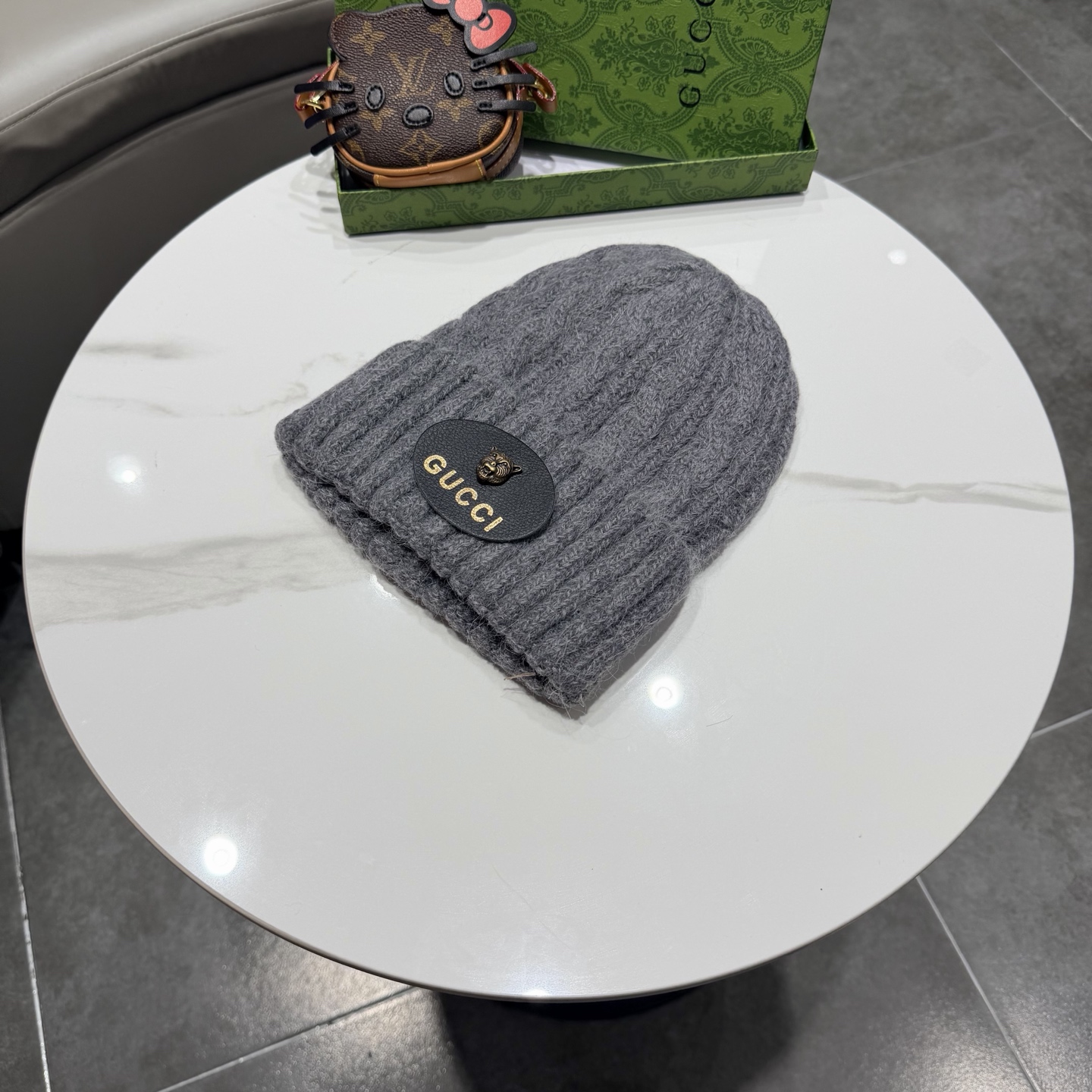 新款古奇 兔毛毛线帽