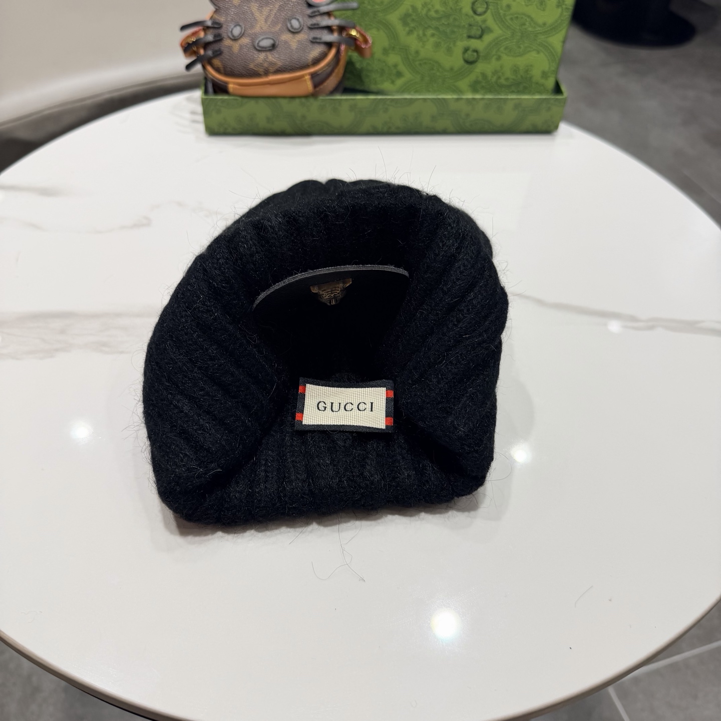 新款古奇 兔毛毛线帽