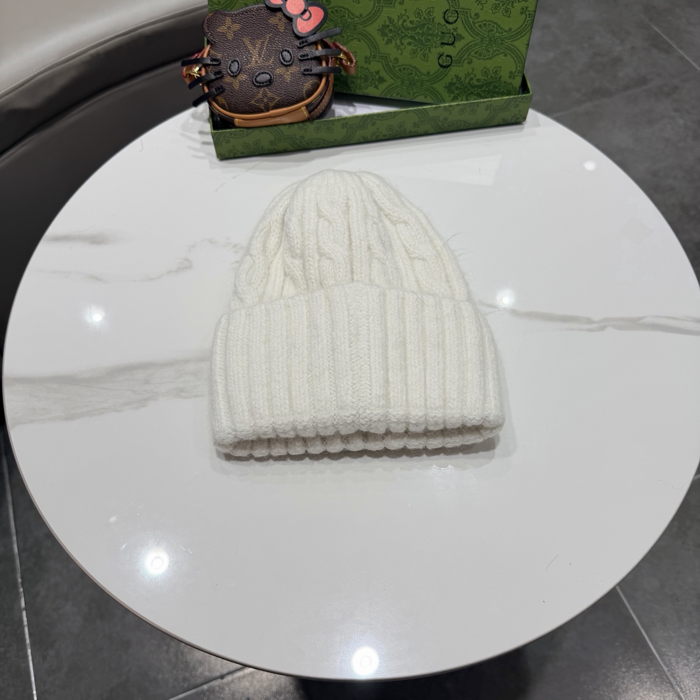 新款古奇 兔毛毛线帽