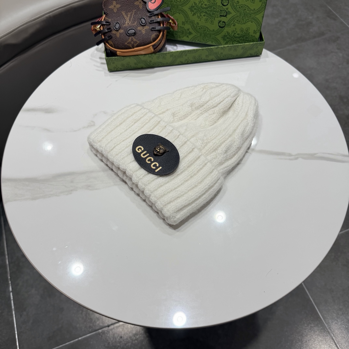 新款古奇 兔毛毛线帽