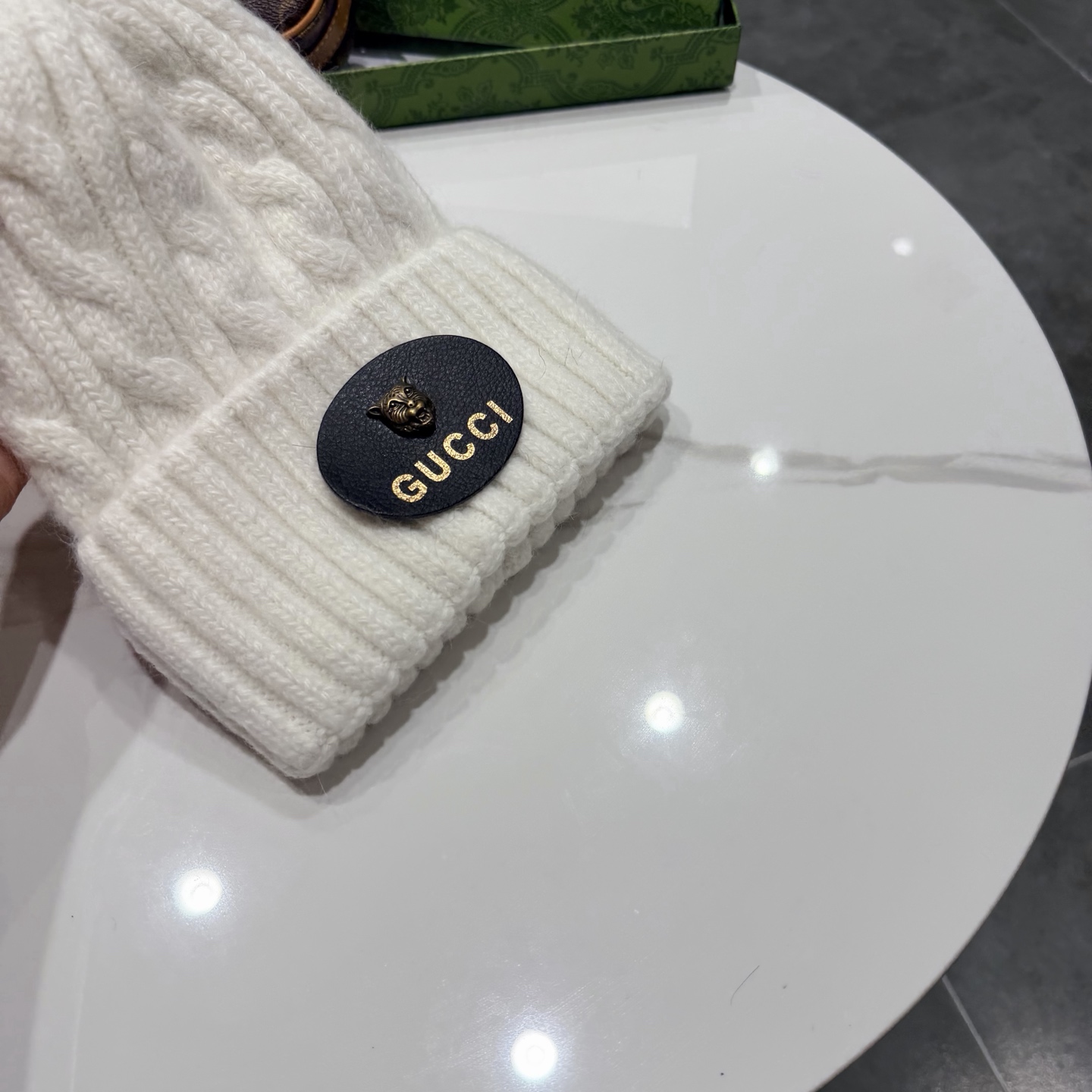 新款古奇 兔毛毛线帽