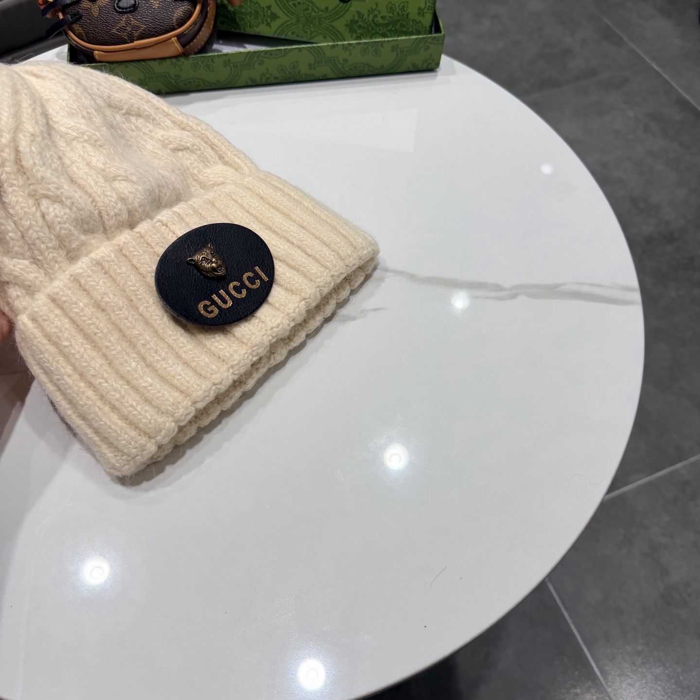 新款古奇 兔毛毛线帽