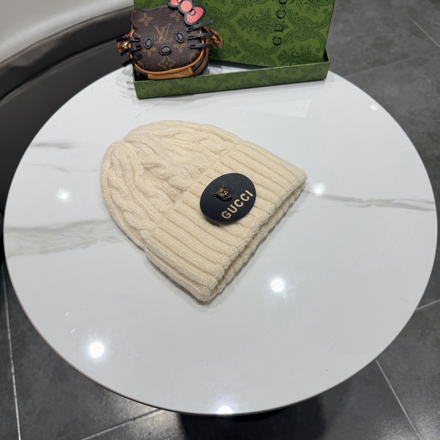 新款古奇 兔毛毛线帽