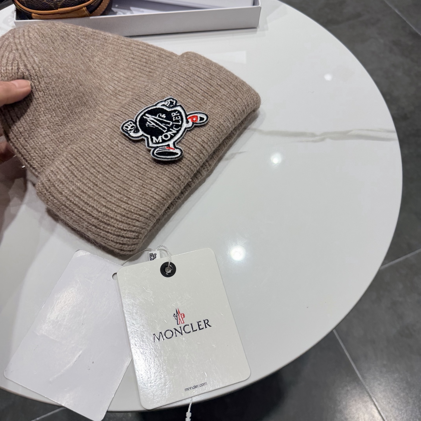 新款蒙口兔毛毛线帽