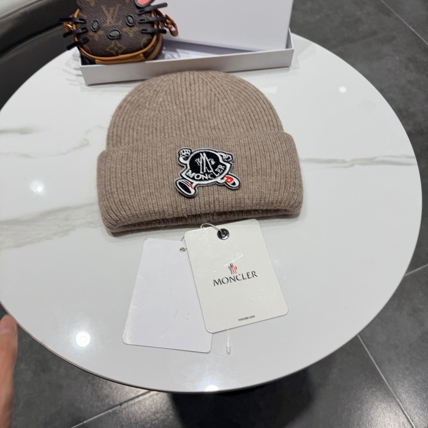 新款蒙口兔毛毛线帽