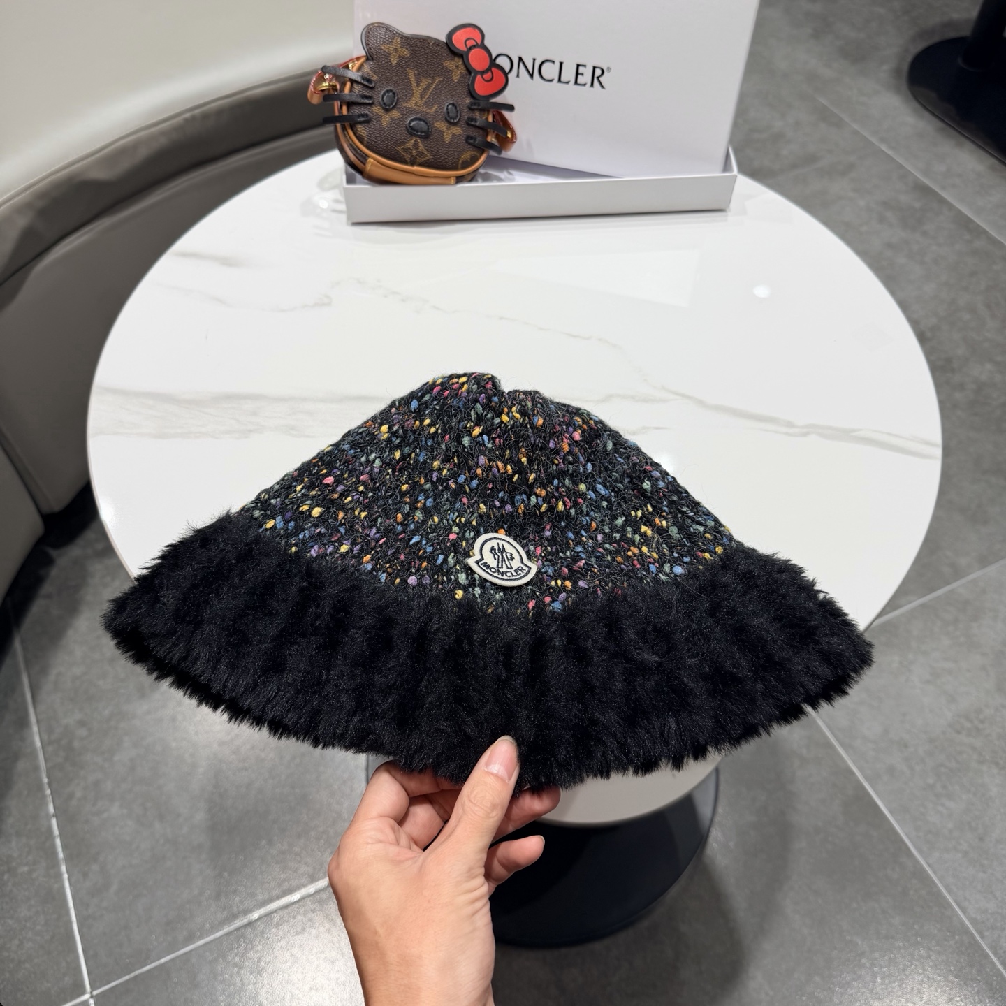 蒙口彩色波点针织帽子女秋冬新款大头围毛线帽保暖护耳冷帽韩版百搭潮