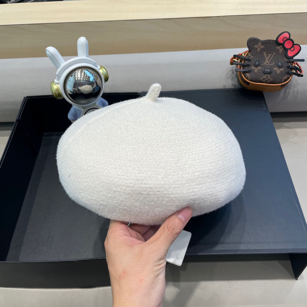 GUCCI古奇贝雷帽女秋冬韩版日系百搭纯色针织文艺画家帽南瓜帽蓓蕾帽子