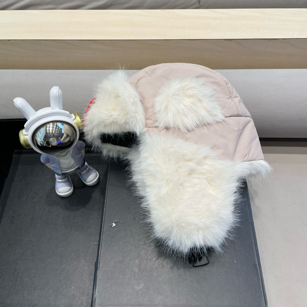 加拿大鹅毛绒雷锋帽女冬季保暖棉帽户外骑车滑雪飞行帽加厚防风护耳帽