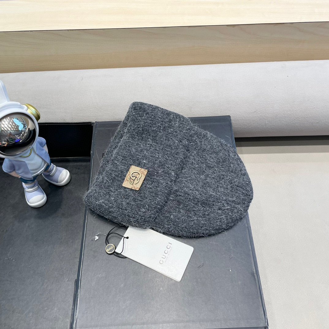 Gucci古奇秋冬新款毛线帽，羊毛面料，男女同款
