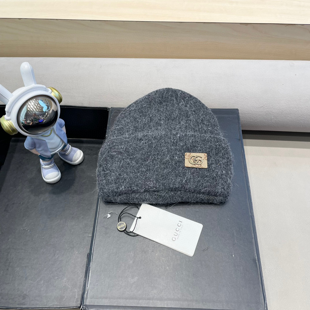 Gucci古奇秋冬新款毛线帽，羊毛面料，男女同款