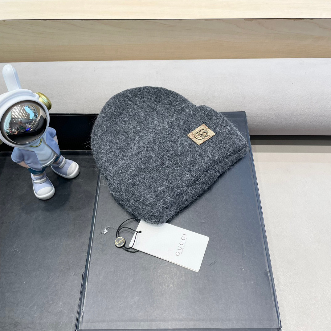 Gucci古奇秋冬新款毛线帽，羊毛面料，男女同款