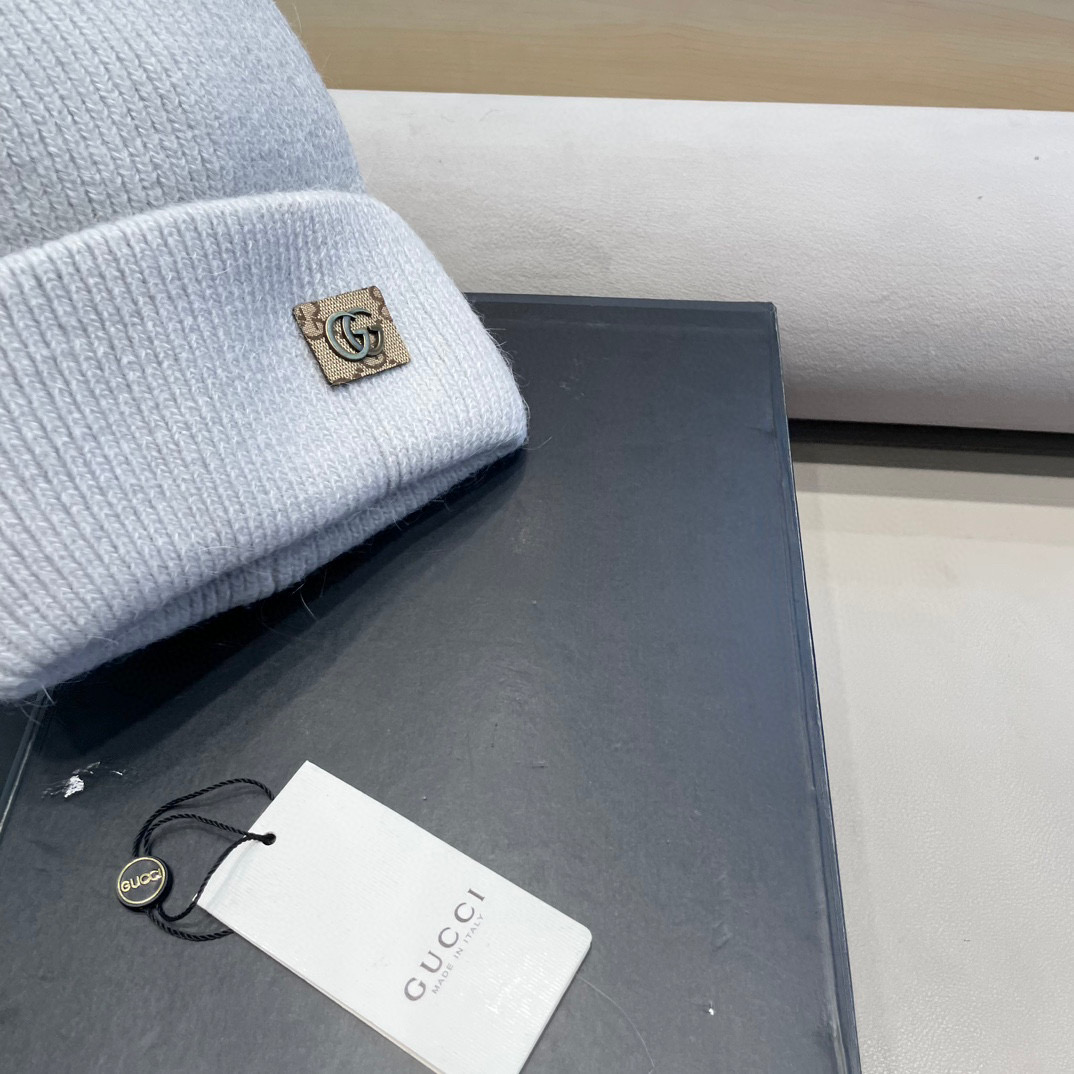 Gucci古奇秋冬新款毛线帽，羊毛面料，男女同款