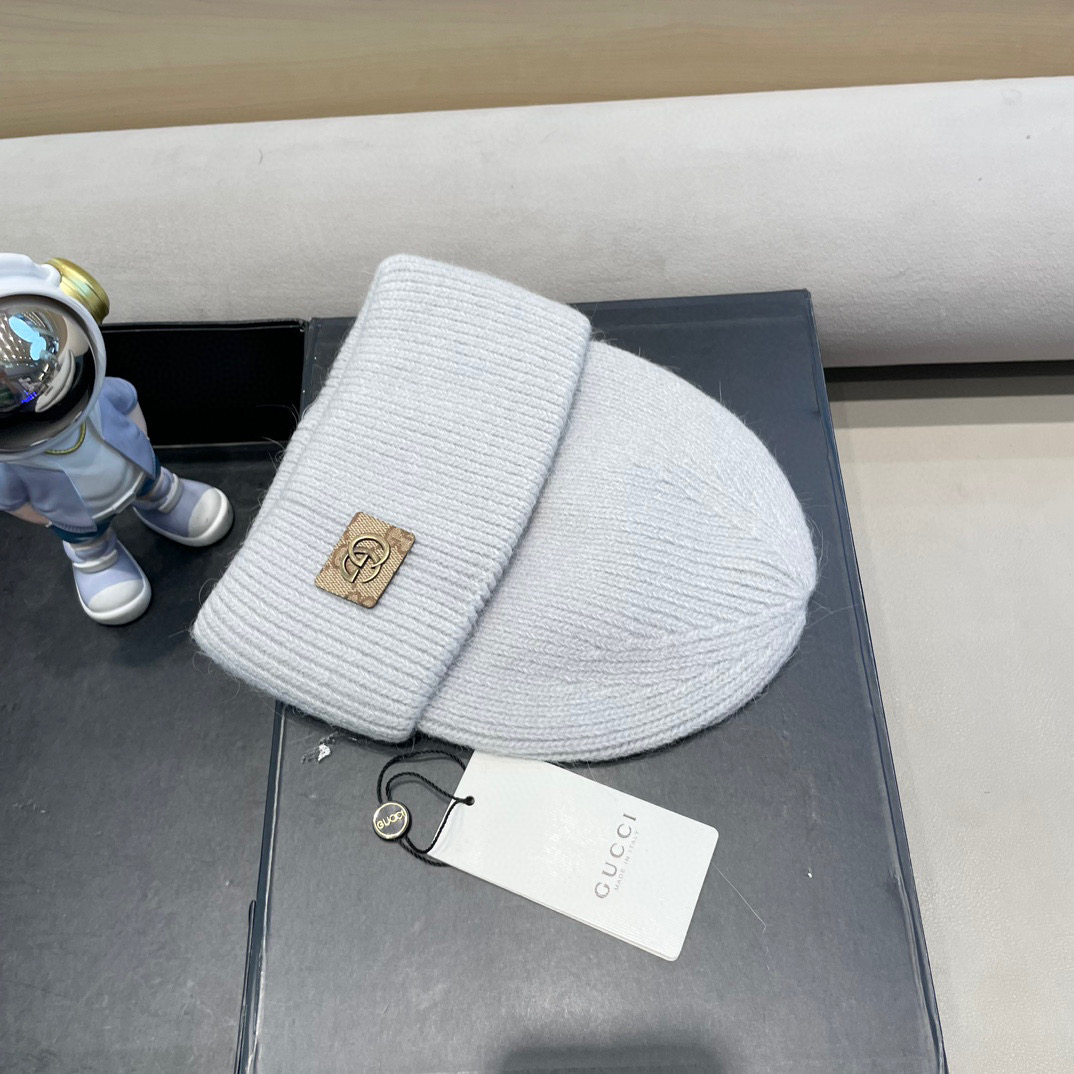 Gucci古奇秋冬新款毛线帽，羊毛面料，男女同款
