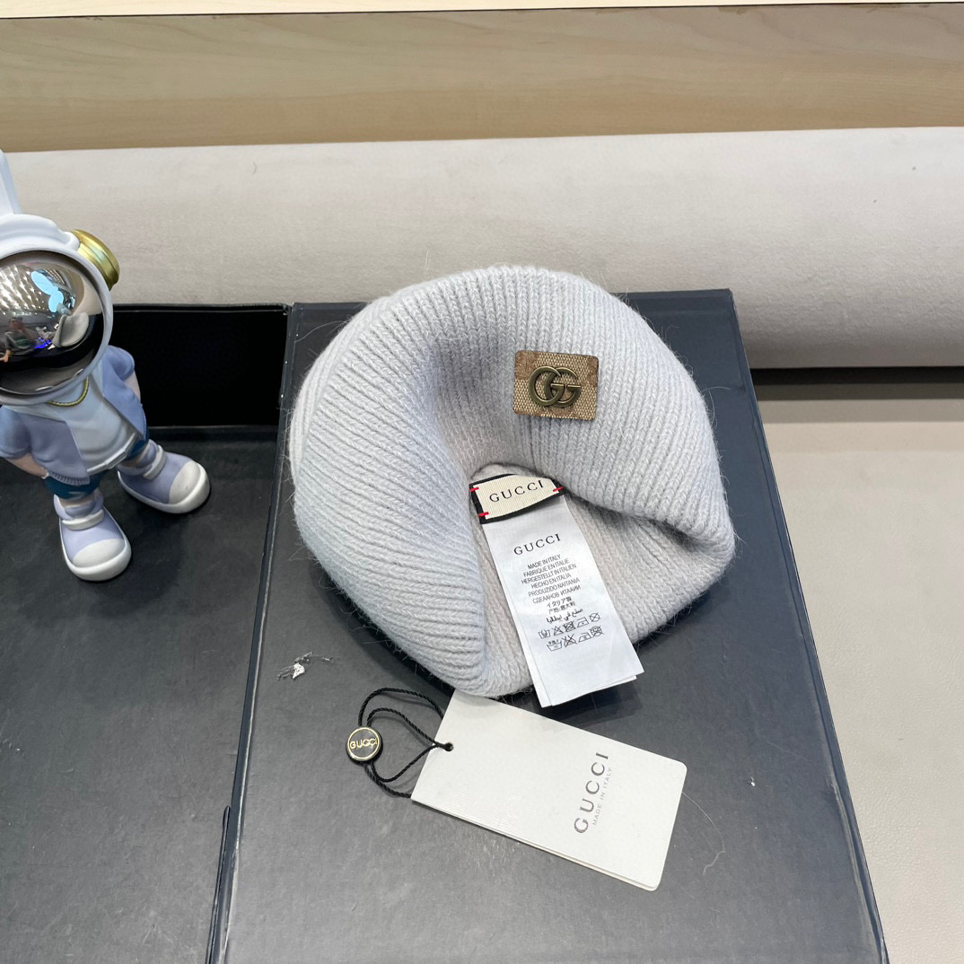 Gucci古奇秋冬新款毛线帽，羊毛面料，男女同款