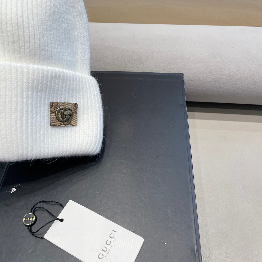 Gucci古奇秋冬新款毛线帽，羊毛面料，男女同款