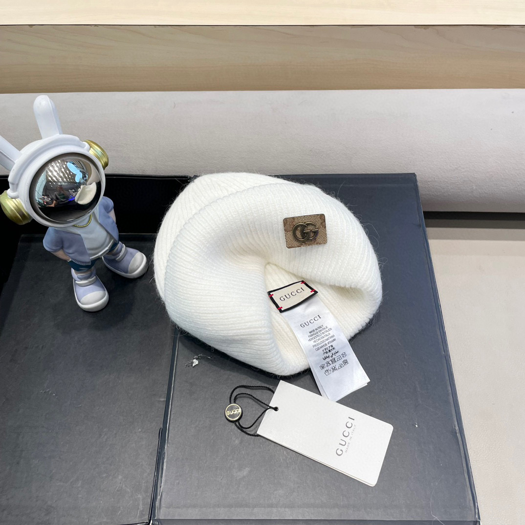 Gucci古奇秋冬新款毛线帽，羊毛面料，男女同款