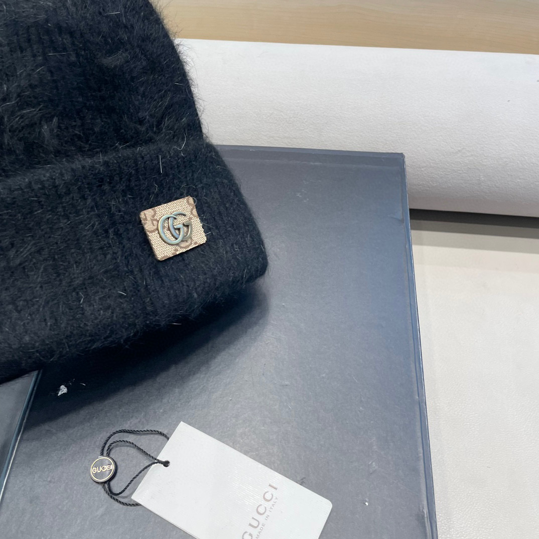 Gucci古奇秋冬新款毛线帽，羊毛面料，男女同款