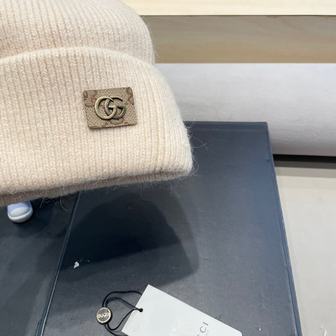 Gucci古奇秋冬新款毛线帽，羊毛面料，男女同款
