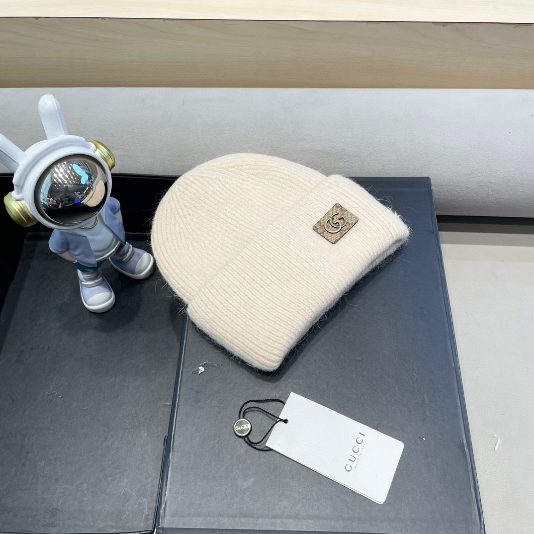 Gucci古奇秋冬新款毛线帽，羊毛面料，男女同款