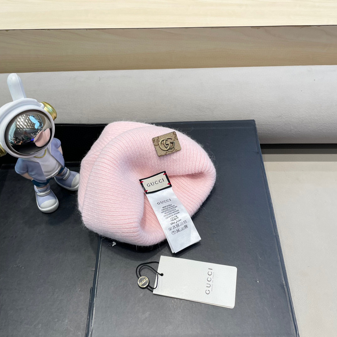 Gucci古奇秋冬新款毛线帽，羊毛面料，男女同款
