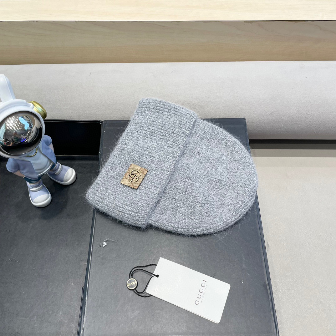Gucci古奇秋冬新款毛线帽，羊毛面料，男女同款