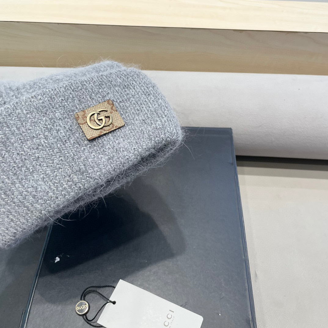 Gucci古奇秋冬新款毛线帽，羊毛面料，男女同款