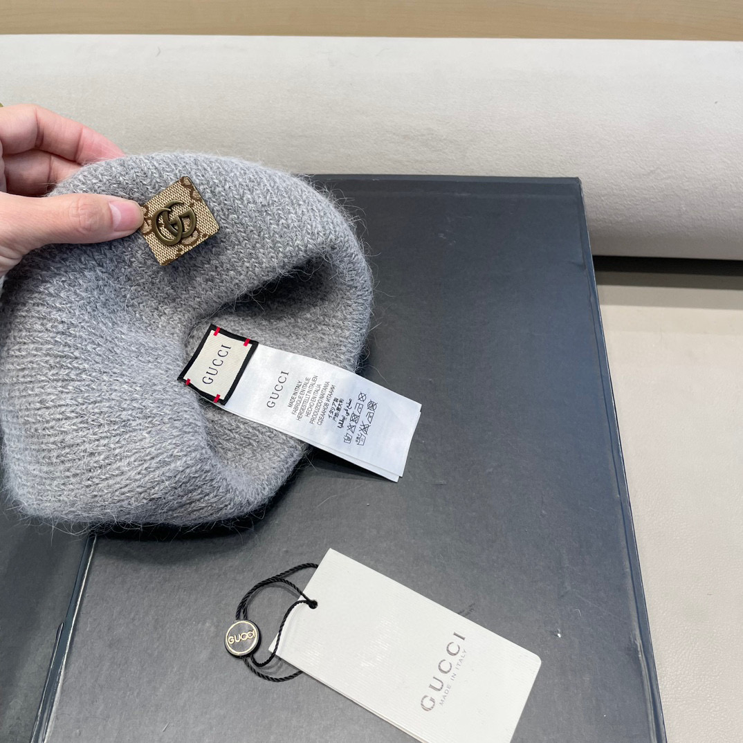 Gucci古奇秋冬新款毛线帽，羊毛面料，男女同款