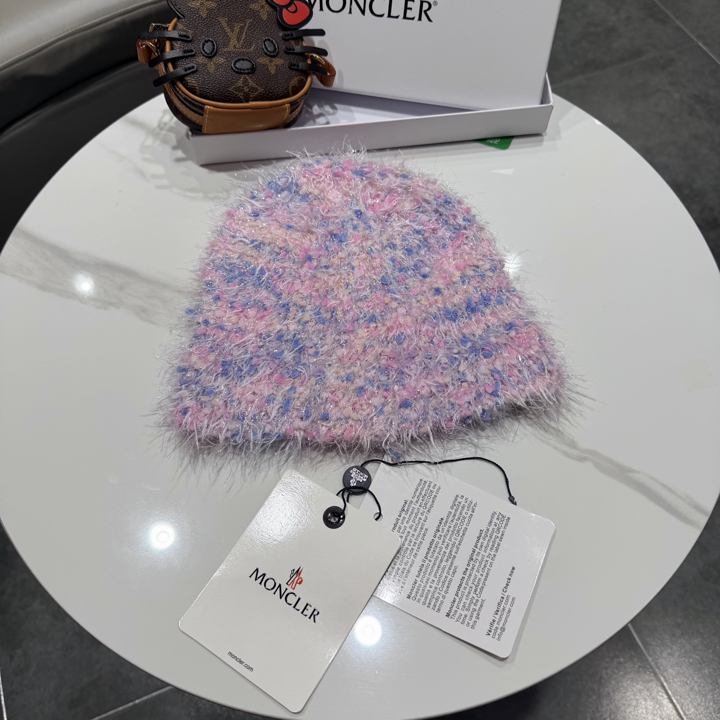 蒙口蝴蝶结毛绒渔夫帽子女2025新款冬季加厚保暖护耳针织帽大头围盆帽