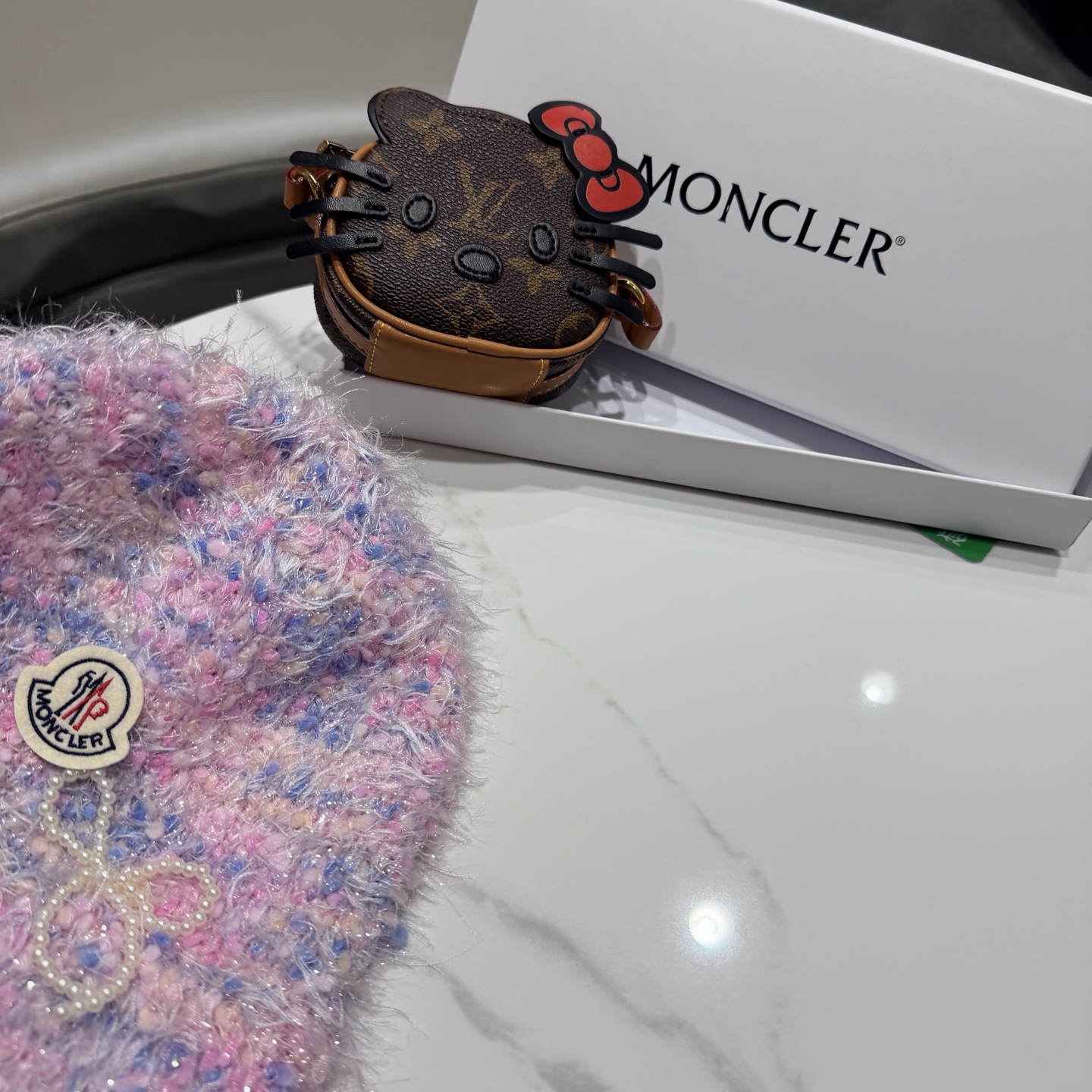 蒙口蝴蝶结毛绒渔夫帽子女2025新款冬季加厚保暖护耳针织帽大头围盆帽