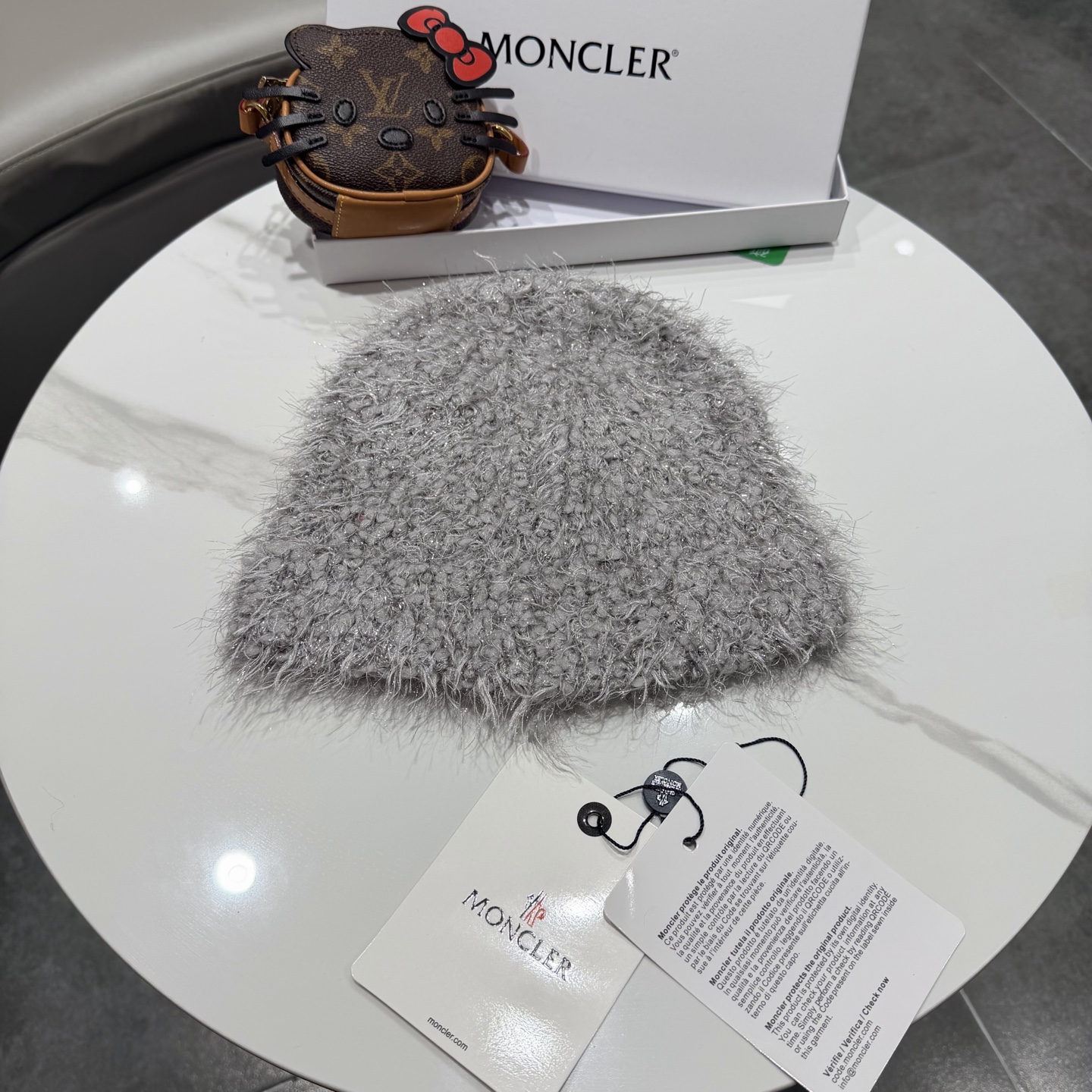 蒙口蝴蝶结毛绒渔夫帽子女2025新款冬季加厚保暖护耳针织帽大头围盆帽