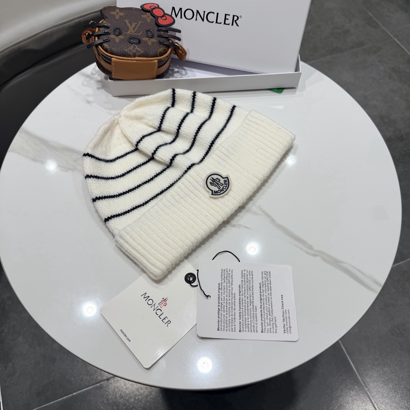 蒙口经典复古条纹彩色毛线帽毛球保暖护耳套头帽秋冬季时尚休闲百搭潮