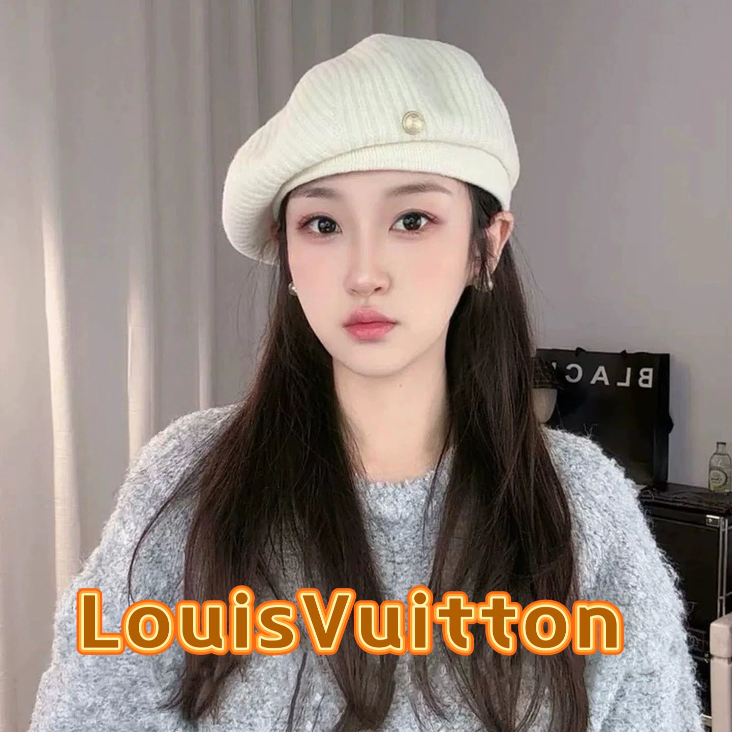 LV路易威登立体有型~羊毛贝雷帽优雅女士秋冬季百搭显脸小画家帽