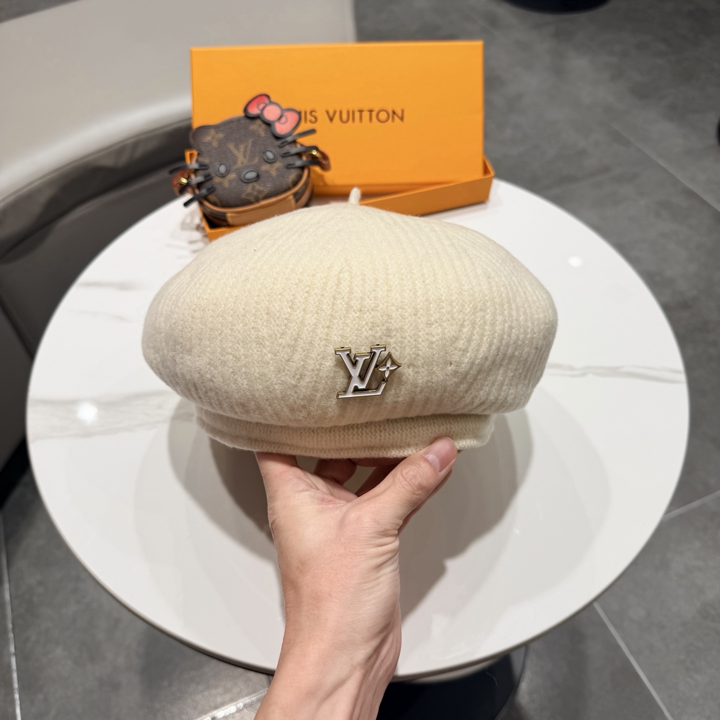 LV路易威登立体有型~羊毛贝雷帽优雅女士秋冬季百搭显脸小画家帽