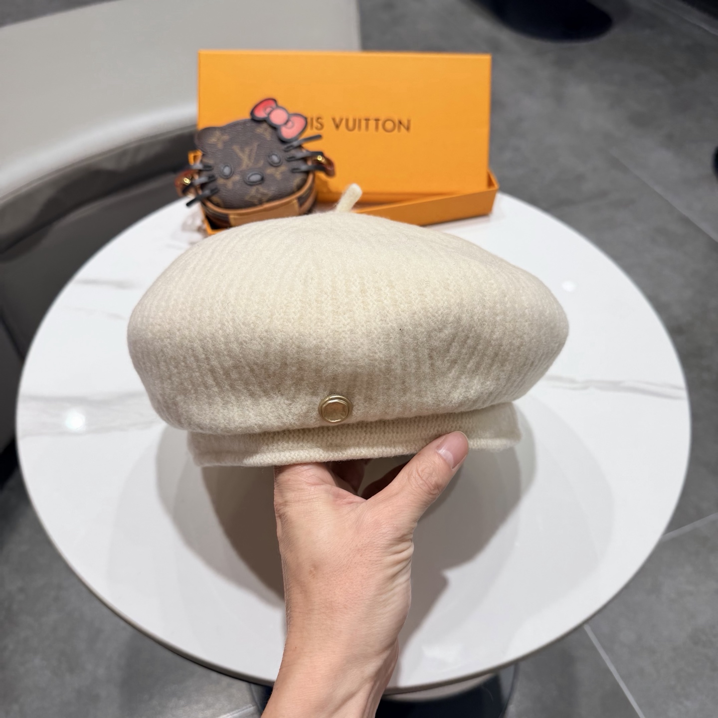 LV路易威登立体有型~羊毛贝雷帽优雅女士秋冬季百搭显脸小画家帽