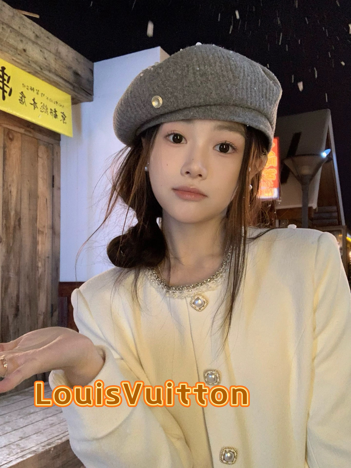 LV路易威登立体有型~羊毛贝雷帽优雅女士秋冬季百搭显脸小画家帽