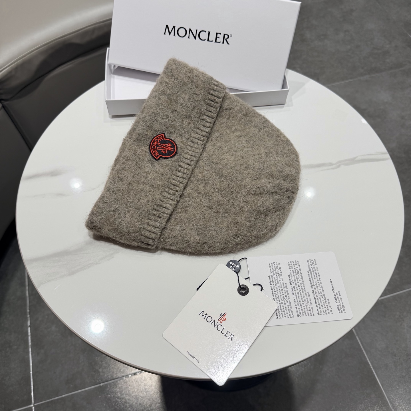 moncler韩系红色秋冬保暖针织包头护耳毛线帽百搭ins简约冷帽男女新款 