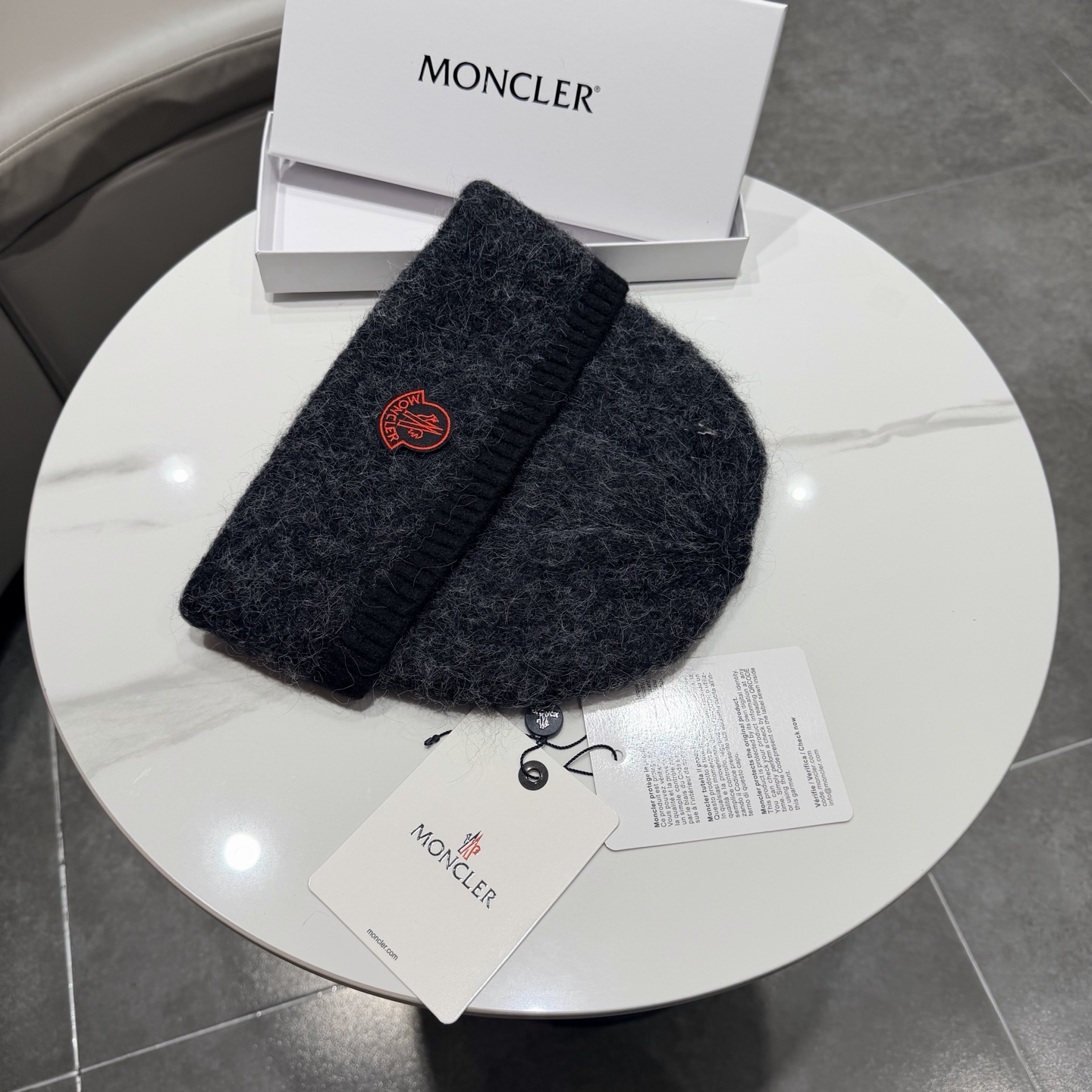moncler韩系红色秋冬保暖针织包头护耳毛线帽百搭ins简约冷帽男女新款 