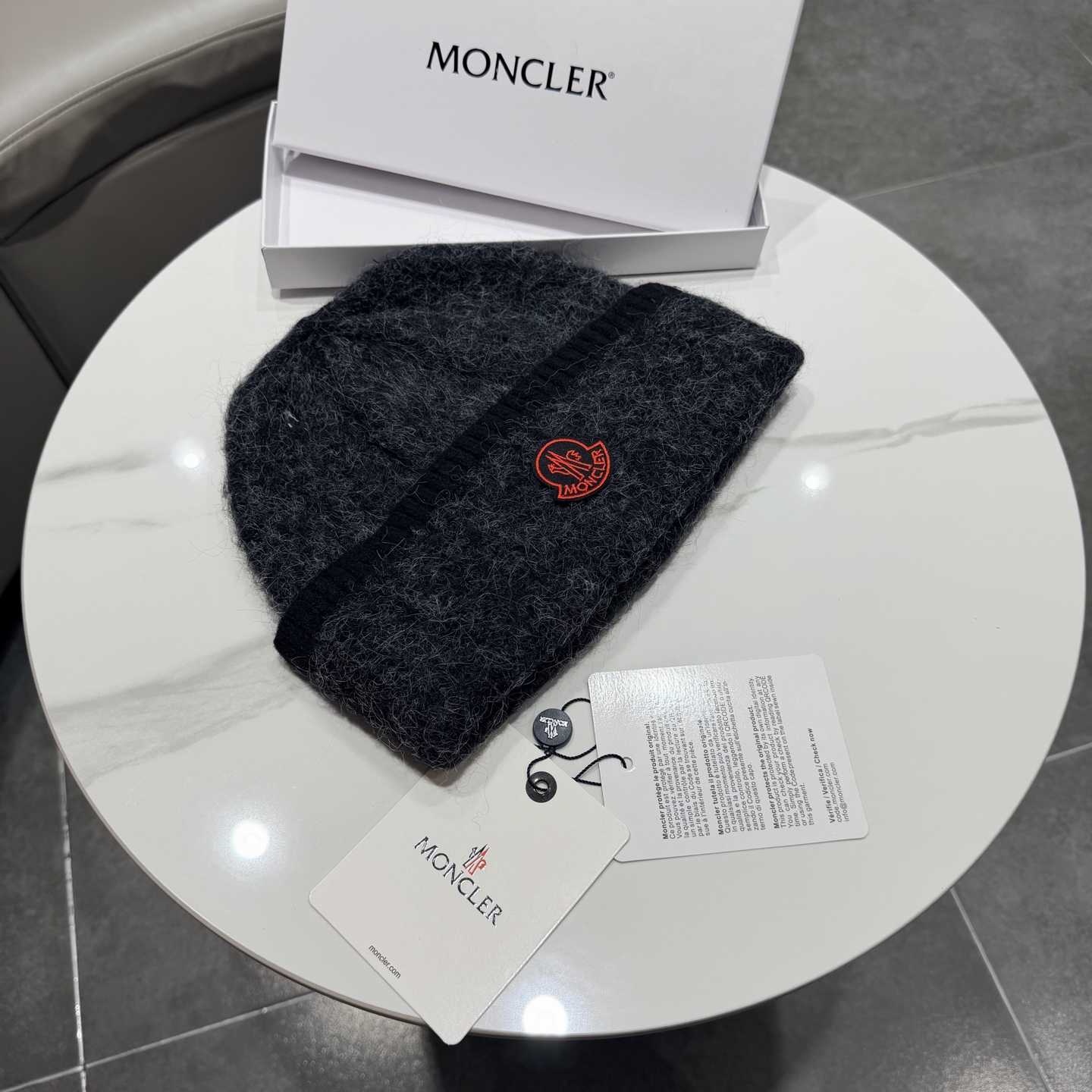 moncler韩系红色秋冬保暖针织包头护耳毛线帽百搭ins简约冷帽男女新款 